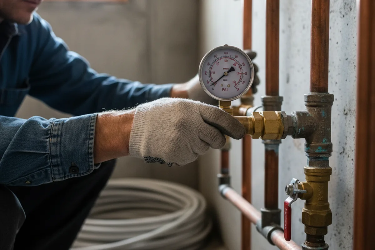 Pressure testing a repaired line during Water Line Repair in South Yarmouth